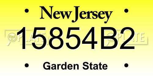 15854B2 New Jersey License Plate