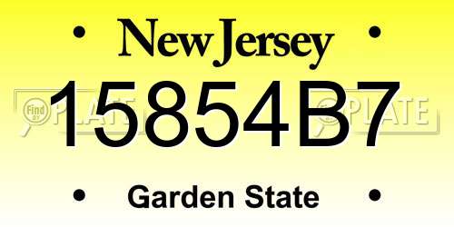 15854B7 New Jersey License Plate