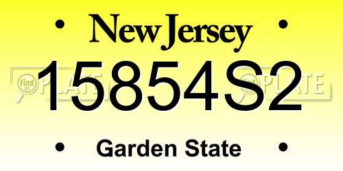 15854S2 New Jersey License Plate