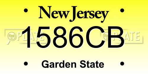 1586CB New Jersey License Plate
