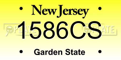 1586CS New Jersey License Plate