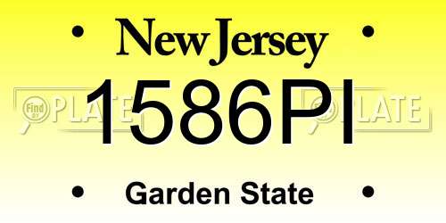 1586PI New Jersey License Plate