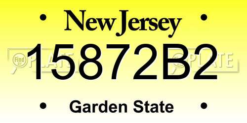 15872B2 New Jersey License Plate