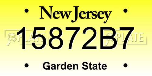 15872B7 New Jersey License Plate