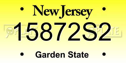15872S2 New Jersey License Plate
