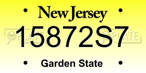 15872S7 New Jersey License Plate