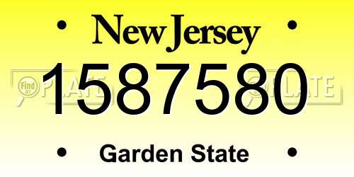 1587580 New Jersey License Plate