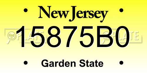 15875B0 New Jersey License Plate