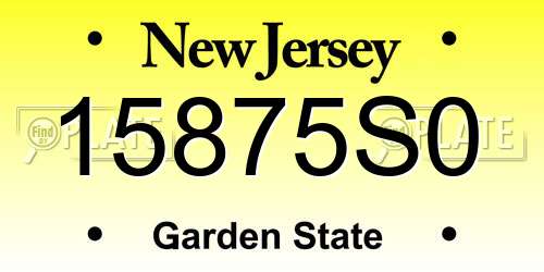 15875S0 New Jersey License Plate