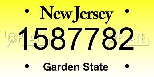 1587782 New Jersey License Plate