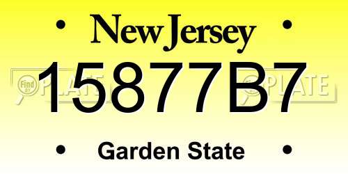 15877B7 New Jersey License Plate