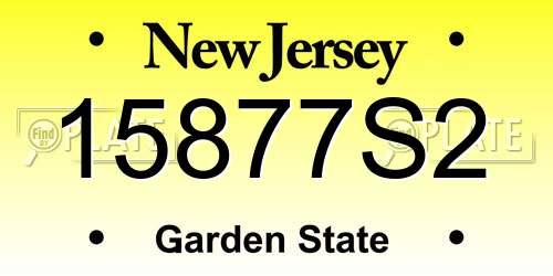 15877S2 New Jersey License Plate