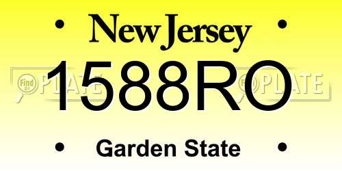 1588RO New Jersey License Plate