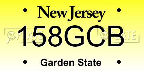 158GCB New Jersey License Plate