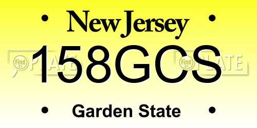158GCS New Jersey License Plate