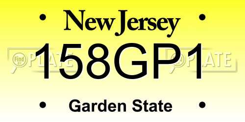 158GP1 New Jersey License Plate