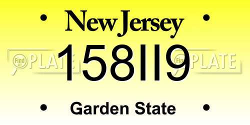 158II9 New Jersey License Plate