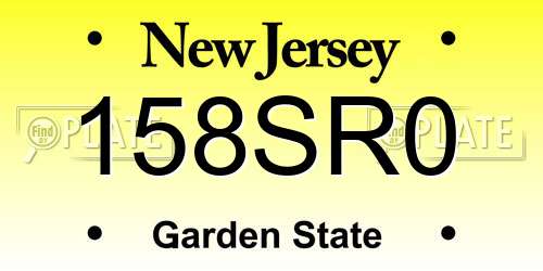 158SR0 New Jersey License Plate