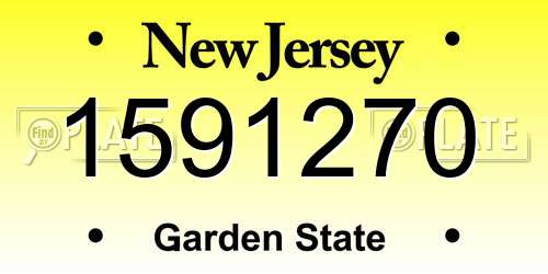 1591270 New Jersey License Plate