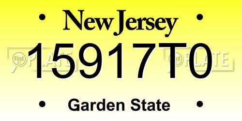15917T0 New Jersey License Plate