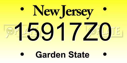 15917Z0 New Jersey License Plate