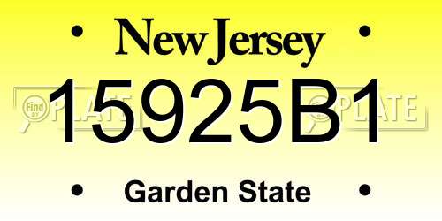 15925B1 New Jersey License Plate
