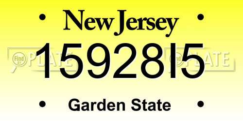 15928I5 New Jersey License Plate
