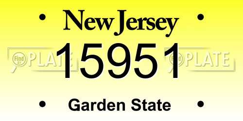 15951 New Jersey License Plate