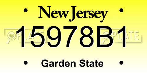 15978B1 New Jersey License Plate
