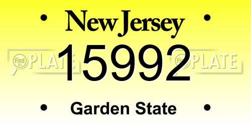 15992 New Jersey License Plate