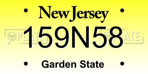 159N58 New Jersey License Plate