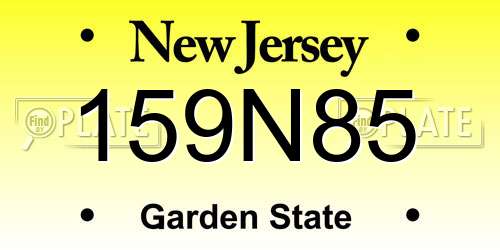 159N85 New Jersey License Plate