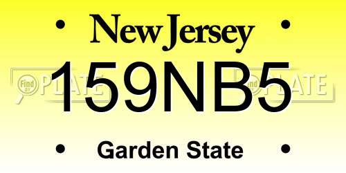 159NB5 New Jersey License Plate