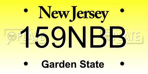159NBB New Jersey License Plate