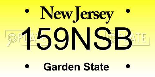 159NSB New Jersey License Plate