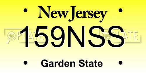 159NSS New Jersey License Plate