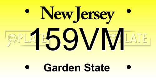 159VM New Jersey License Plate