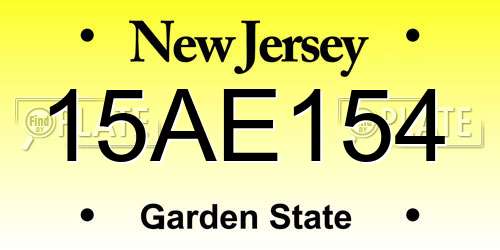 15AE154 New Jersey License Plate