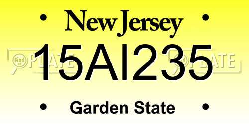 15AI235 New Jersey License Plate