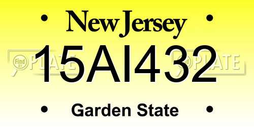 15AI432 New Jersey License Plate