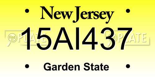 15AI437 New Jersey License Plate