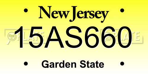 15AS660 New Jersey License Plate