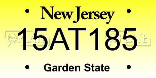 15AT185 New Jersey License Plate
