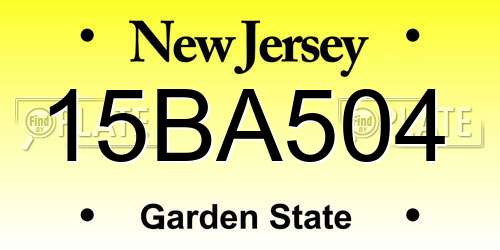 15BA504 New Jersey License Plate