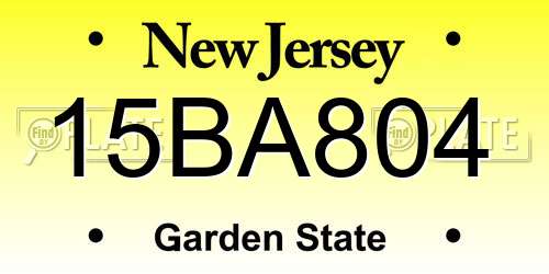 15BA804 New Jersey License Plate