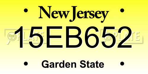 15EB652 New Jersey License Plate