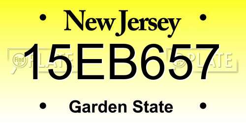 15EB657 New Jersey License Plate