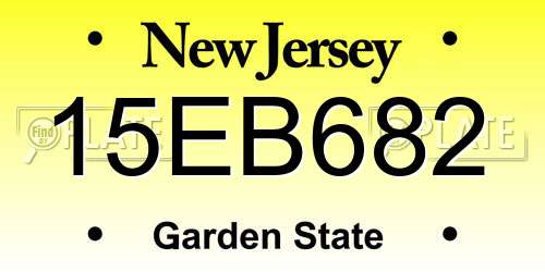 15EB682 New Jersey License Plate