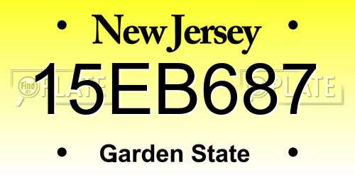 15EB687 New Jersey License Plate