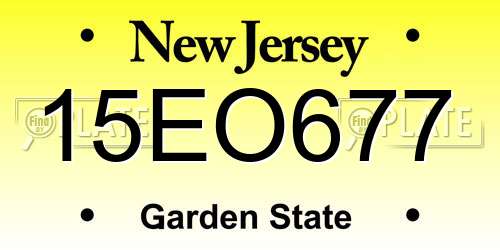 15EO677 New Jersey License Plate